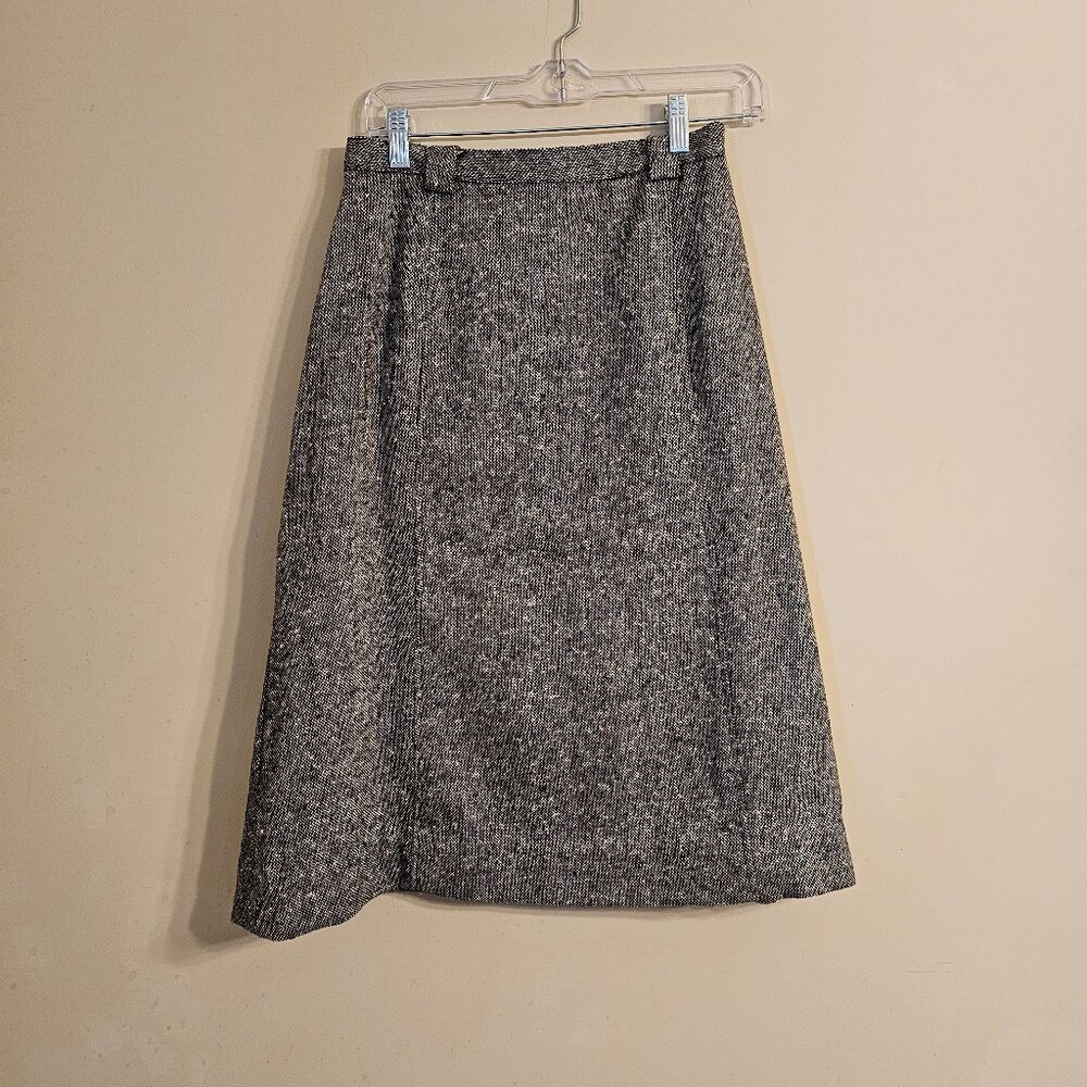 Vintage‎ Prestige of Boston A-Line Skirt Black/Gray/White Union Made USA Size 14